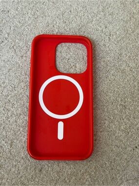 PopSocket Red iPhone 15 pro Case with White MagSafe Ring